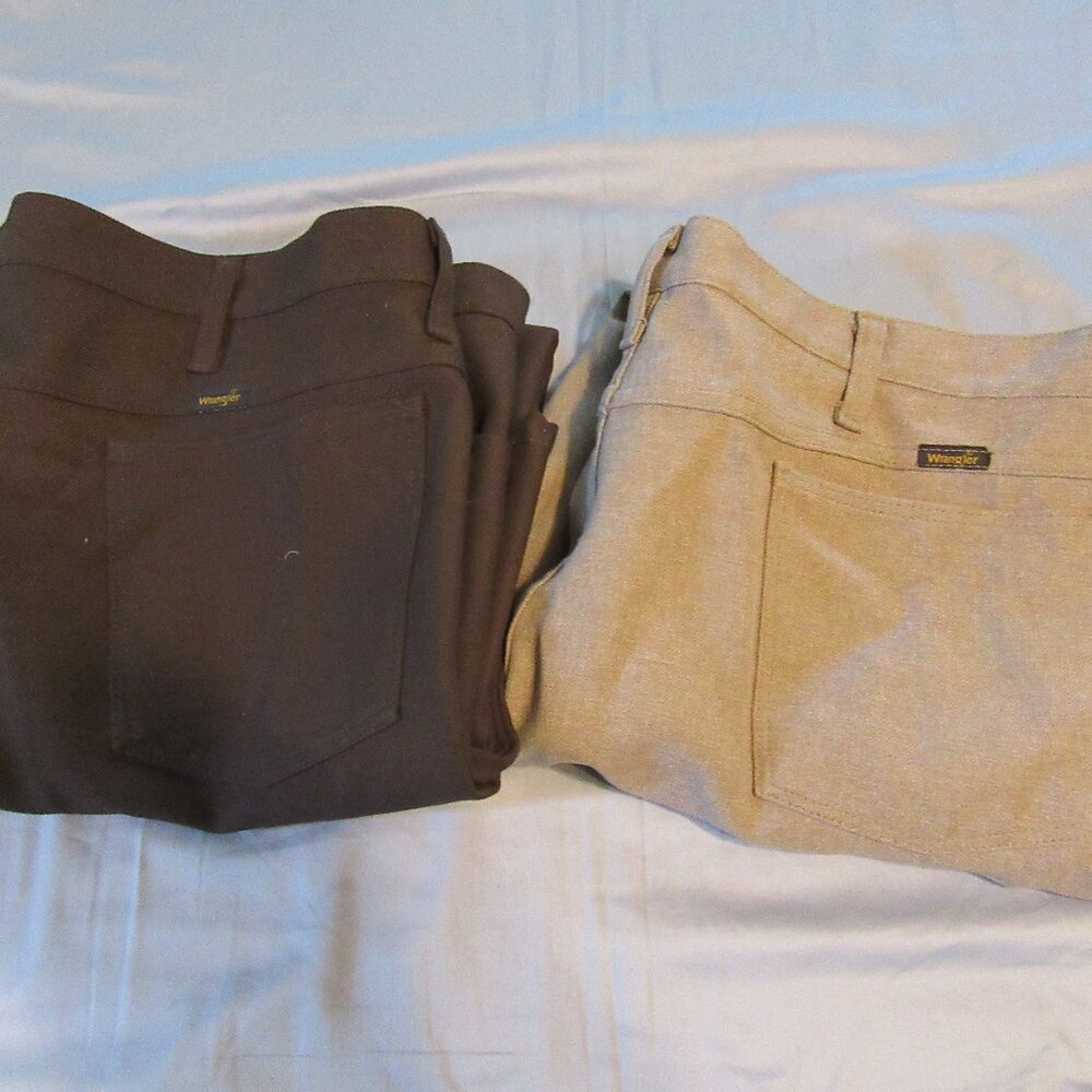 Mens Vintage Wrangler 82 Western Wrancher Dress Slacks / Pants Sz 44x30-32 Lot